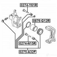 Направляющий болт тормозного суппорта FEBEST 0 BHX8GR 0274n15r 4056111021911 3822379 - Изображение 2