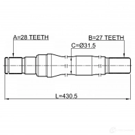 Приводной вал FEBEST 8 QX3R 1212ix35d3at6 1438709994 - Изображение 2