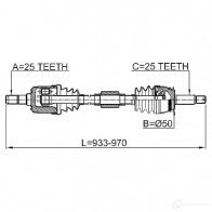 Приводной вал FEBEST 1270596676 1214camtrh 87X16 I 4056111098333 - Изображение 2