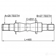 Приводной вал FEBEST 2SUX QSZ 1440023006 1212-D716AT4WD - Изображение 2