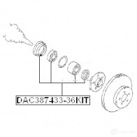 Подшипник ступицы колеса, комплект FEBEST dac38743336kit JS90 G 3826076 4056111043296 - Изображение 2