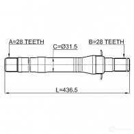 Приводной вал FEBEST 1270596648 1212cm10mt4wd 4056111113388 45DSO L - Изображение 2