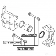 Направляющий болт, корпус скобы тормоза FEBEST 1440023943 0274-J10F-KIT Z7 NSF15 - Изображение 2