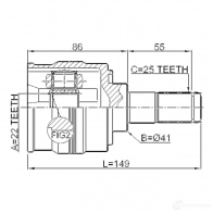 Шрус граната FEBEST 4056111089898 JBG OSK 1211sol2wd 3824101 - Изображение 2