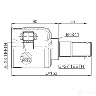 Шрус граната FEBEST R47Q 8X 3824107 1211tuc20at 4056111076270 - Изображение 2