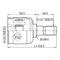 Шрус граната FEBEST 4056111097862 1270596568 VQ9 66N 1211sanfe24 - Изображение 2