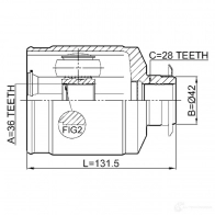 Шрус приводного вала, комплект FEBEST FVQ8 5N 3824098 4056111098029 1211sanfe22rh - Изображение 2