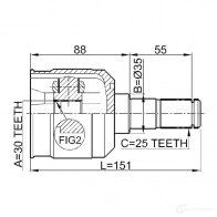 Шрус граната FEBEST 3824095 DL5 XX 1211mat15 4056111041025 - Изображение 2