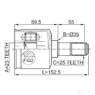 Шрус граната FEBEST 4056111044378 3824094 1211lan 887Z LR - Изображение 2