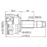 Шрус граната FEBEST 312957264 FLZH GA 4056111112954 1010t300 - Изображение 2
