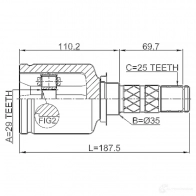Шрус граната FEBEST NO CMR 3823922 0811g12 4056111082660 - Изображение 2