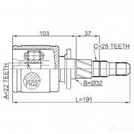 Шрус граната FEBEST 0811b12r 4056111043937 3823918 O SOOT - Изображение 2