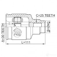 Шрус граната FEBEST O GAZ1 3823917 08111003 4056111053714 - Изображение 2