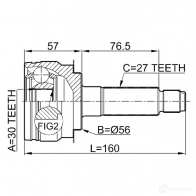 Шрус приводного вала, комплект FEBEST 4056111040592 1362306707 0810b9r 6D8A I - Изображение 2