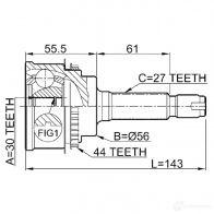 Шрус граната FEBEST 3823910 HY5 PN 4056111039299 0810028a44 - Изображение 2