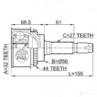 Шрус граната FEBEST SQ2G BOB 3823909 4056111039459 0810027a44 - Изображение 2