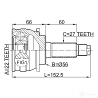 Шрус граната FEBEST 0810007 3823905 Z33 JQ 4056111037110 - Изображение 2