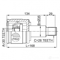 Шрус граната FEBEST 3823811 8 RKU9 0711xl7rh 4056111043777 - Изображение 2