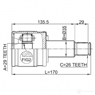 Шрус граната FEBEST 3823804 0711gvsqrh GQ6 TU 4056111043623 - Изображение 2