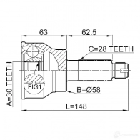 Шрус граната FEBEST 2J EQ3 3823795 0710036 4056111061245 - Изображение 2