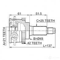 Шрус граната FEBEST 0710018a42 HO B2QR 4056111036397 3823792 - Изображение 2
