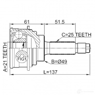Шрус граната FEBEST 39IN7 KB 4056111036311 3823791 0710018 - Изображение 2