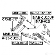 Сайлентблок FEBEST 3825952 4056111091242 0KXR Q crab037 - Изображение 2