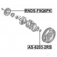 Ременный шкив, коленчатый вал FEBEST ZXS9O 80 RNDS-F9Q6PK 1440023646 - Изображение 2