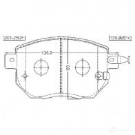Тормозные колодки, комплект FEBEST NGA 4U 4056111088037 3821840 0201z50f - Изображение 2