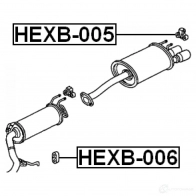 Крепление глушителя, набор FEBEST 3826598 4056111070612 hexb006 L8 CT6 - Изображение 2