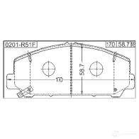 Тормозные колодки, комплект FEBEST 0201r51f 3821826 W BD8D 4056111093840 - Изображение 2