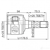 Шрус граната FEBEST 3823467 0511b25rh 4056111057934 2 MWMG - Изображение 2