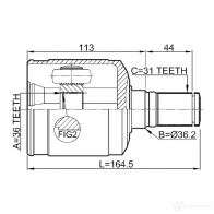 Шрус граната FEBEST 0511cx7lh 3823477 D50D A 4056111086194 - Изображение 2