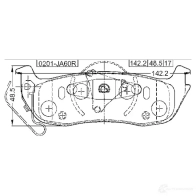 Тормозные колодки, комплект FEBEST EZBK 3W4 4056111100128 3821819 0201ja60r - Изображение 2