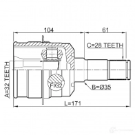 Шрус граната FEBEST 3823476 PZJFUY F 0511cwatlh - Изображение 2