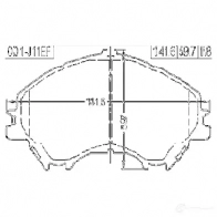 Тормозные колодки, комплект FEBEST 65KP JG 4056111118826 0201j11ef 3821816 - Изображение 2