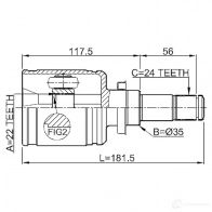Шрус граната FEBEST 0511bl16mtlh 3823469 4056111086187 C7NC 7ZA - Изображение 2
