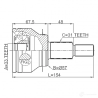 Шрус приводного вала, комплект FEBEST XT2TQ GT 4056111129617 1424769844 0510kemt - Изображение 2
