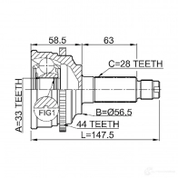 Шрус граната FEBEST 0510m6a44 4056111057941 3823460 178L 89 - Изображение 2
