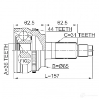 Шрус граната FEBEST 0510cx7a44 3823454 B05ZH H 4056111058085 - Изображение 2