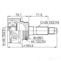 Шрус граната FEBEST 0510bt50a44 4056111056951 3823453 0R MEK - Изображение 2