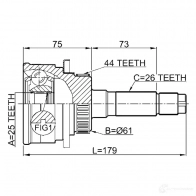 Шрус граната FEBEST YAC 0DT 3823451 0510b25a44 4056111076164 - Изображение 2