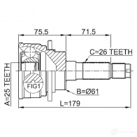 Шрус граната FEBEST 3823450 0510b25 4056111057002 WI9 TF - Изображение 2