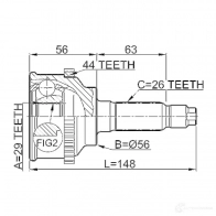 Шрус граната FEBEST 3823445 N IBW6B 4056111037233 0510045a44 - Изображение 2