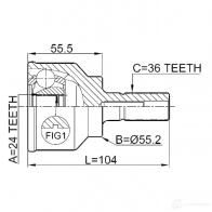 Шрус граната FEBEST 0510043 4056111037059 3823443 W5 UF5 - Изображение 2