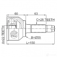 Шрус граната FEBEST KEP IH1Y 0510042 4056111037370 3823442 - Изображение 2