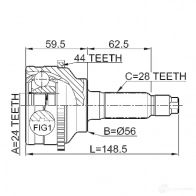 Шрус граната FEBEST 0510041a44 4056111037431 3823441 I8 4ZJ - Изображение 2