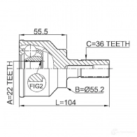 Шрус граната FEBEST 4056111037486 3823440 S6O 1J 0510040 - Изображение 2