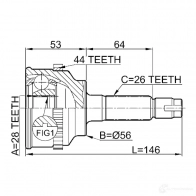 Шрус граната FEBEST P0AP YT 0510034a44 643079882 4056111036687 - Изображение 2