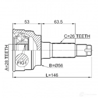 Шрус граната FEBEST 7BF LLP 3823435 4056111072180 0510034 - Изображение 2